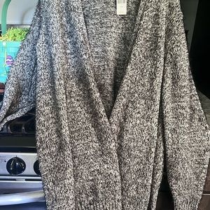 Lane Bryant open front long cardigan with eyelash yarn